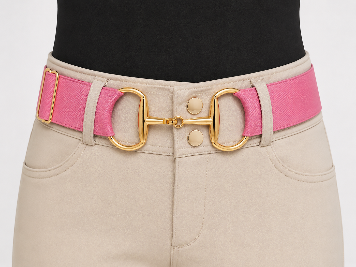 Signature Bit Belt - Wide Belt, Gold Buckle