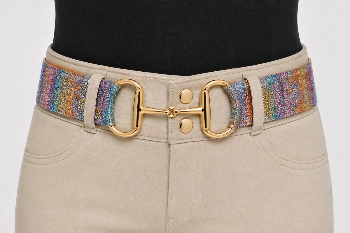Signature Bit Belt - Thin Belt, Gold Buckle