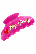 Signature Claw Clip, Pink "Heart My Pony"